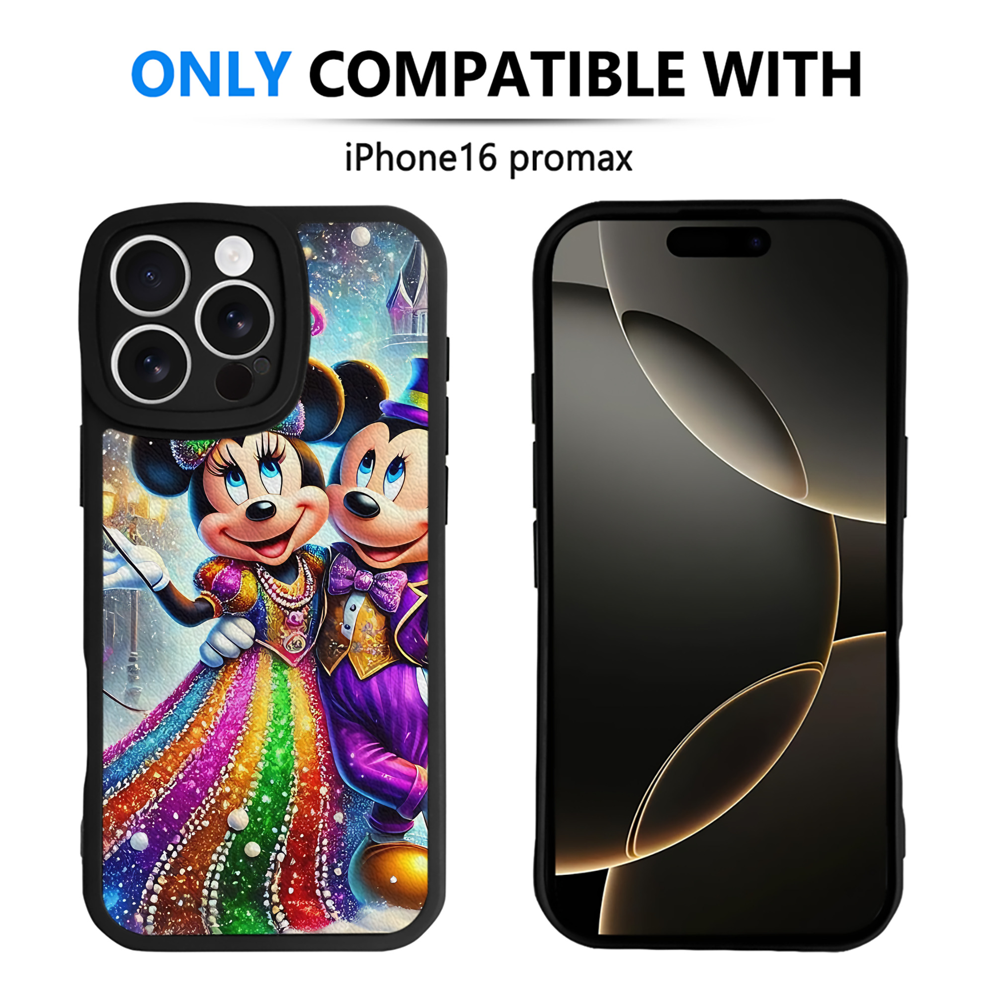 （画像用） ミッキーマウス Mickey Mouse 【iPhone 16シリーズ対応】シリコンスマホケース（レザー調） 材質：シリコン